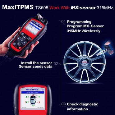 Autel MaxiTPMS TS508 TPMS Service Tool Activate Tire Pressure Sensor Program ECU with 315MHz Programmable Sensors