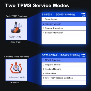 Autel MaxiTPMS TS508 TPMS Service Tool Activate Tire Pressure Sensor Program ECU with 315MHz Programmable Sensors