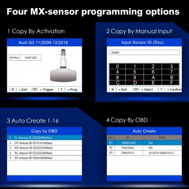 Autel MaxiTPMS TS508 TPMS Service Tool Activate Tire Pressure Sensor Program ECU with 315MHz Programmable Sensors