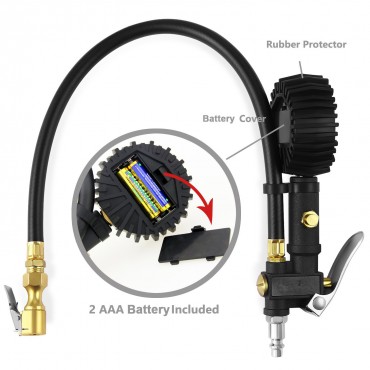 Digital Tire Inflator with Pressure Gauge, 250 PSI Air Chuck and Compressor Accessories Heavy Duty