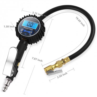 Digital Tire Inflator with Pressure Gauge, 250 PSI Air Chuck and Compressor Accessories Heavy Duty