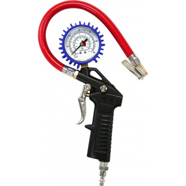  Heavy Duty 120 PSI Tire Inflator Gauge with Hose Quick Connect Plug