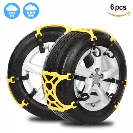 Anti Snow Chains of Car ,SUV Chain Tire Emergency Thickening Anti--Skid Chain -Set of 6