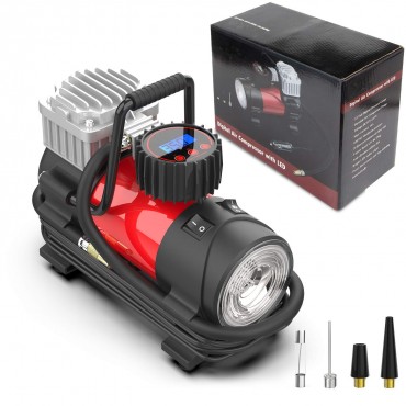 12V DC Portable Air Compressor Pump - Upgraded Digital Tire Inflator with Gauge 140W 120 PSI