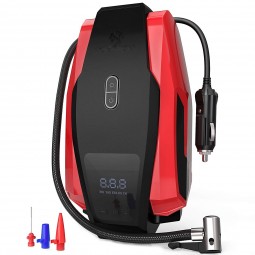 Portable Air Compressor Pump 150PSI 12V Digital Tire Inflator Auto Tire Pump with Emergency Led Lighting Long Cable for Ca